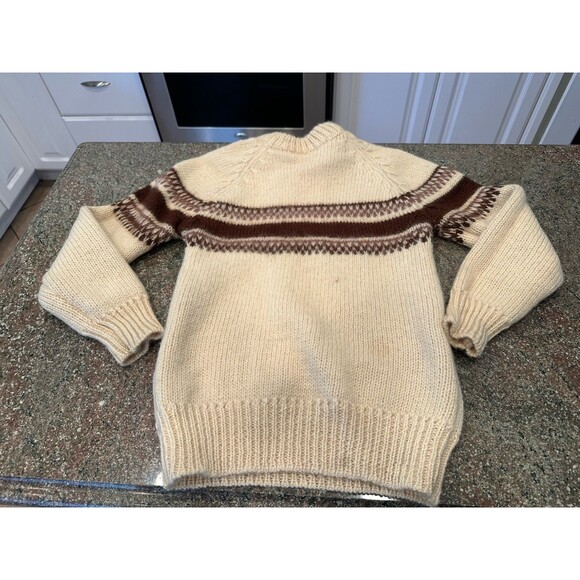 SUPERB FISHERMAN SWEATER PURE WOOL  THICK PULL OUT  SWEATER SIZE 14/16 see pics - Picture 6 of 7